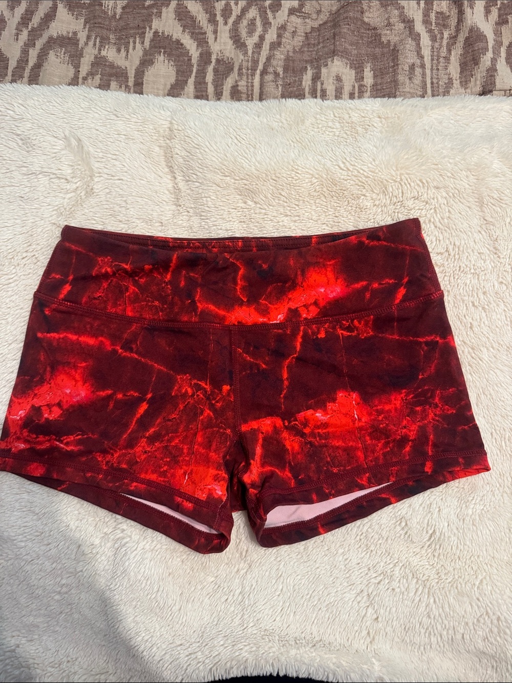 Savage Barbell Red Tie-Dye Bike Shorts
